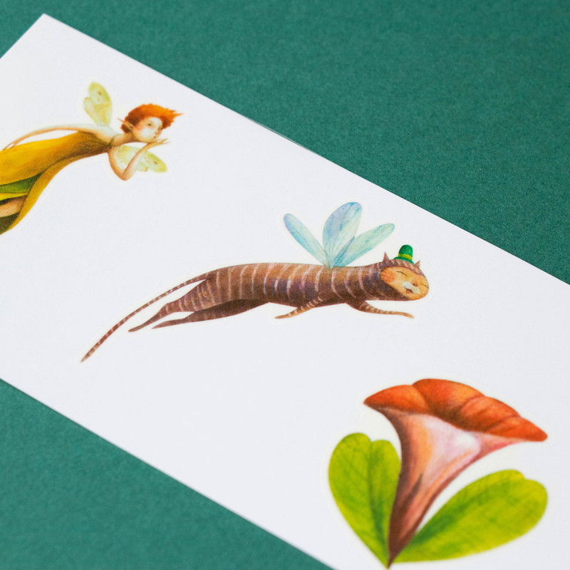 10 calcomanías de criaturas mágicas